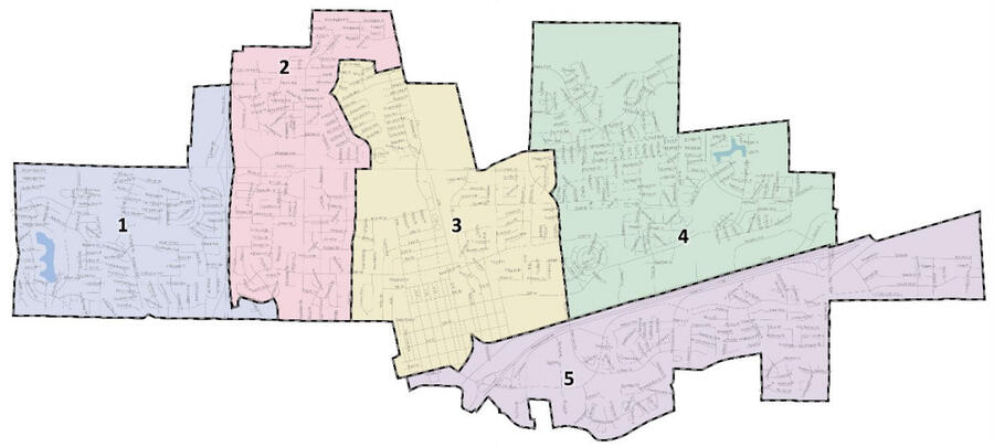 Davis District Election Map - 5 Districts Total